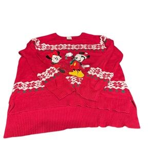 Disney Mickey & Minnie Mouse Christmas sweater women’s size XL
